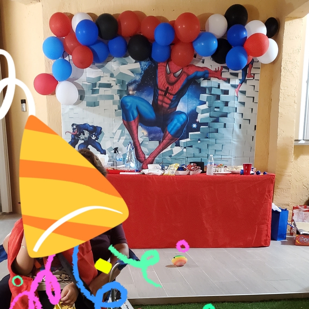 Spiderman party 4 pieces background candle tattos